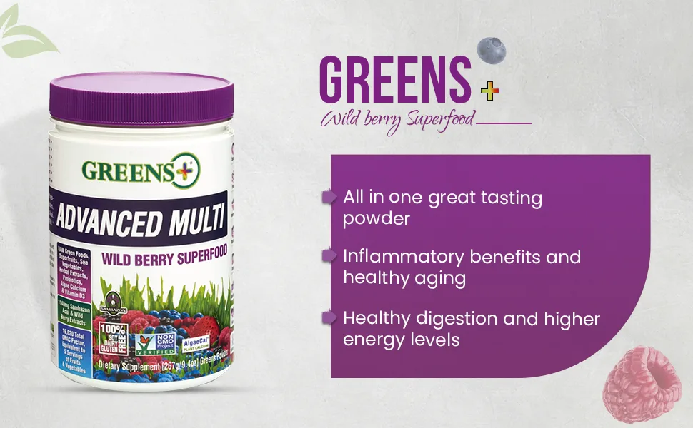 Greens Plus Advanced Multi Wild Berry Superfood 9.4 oz (267 g) - superfood