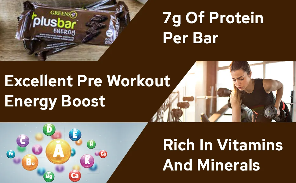 Greens Plus Plusbar Energy Chocolate 12 Bars 2 oz (59 g) Each - chocolate bar