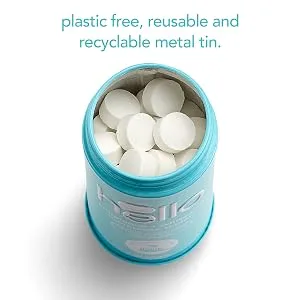 Hello Antiplaque + Whitening Toothpaste Tablets Natural Peppermint 60 Tablets - recyclable reusable zero waste