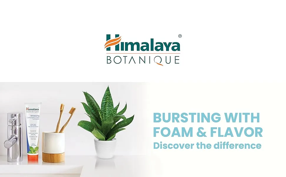 Himalaya Botanique Whitening Complete Care Toothpaste Simply Peppermint 5.29 oz (150 g) - header toothpaste