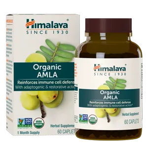 Himalaya Organic Guduchi - Herbal Active Immune Support Supplement with Antioxidant Support for Cellular Defense - 60 Caplets - amla
