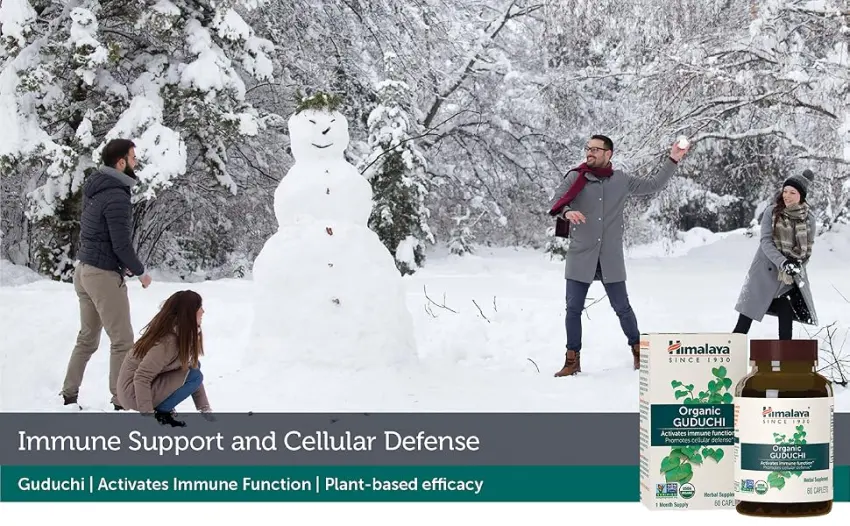 Himalaya Organic Guduchi - Herbal Active Immune Support Supplement with Antioxidant Support for Cellular Defense - 60 Caplets - HEADER