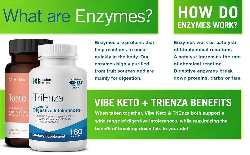 Houston Enzymes TriEnza Enzyme For Digestive Intolerances 180 Capsules - product information 6