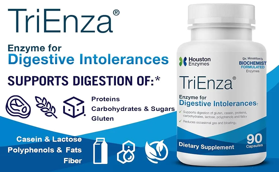 Houston Enzymes TriEnza Enzyme For Digestive Intolerances 90 Capsules - product information 4