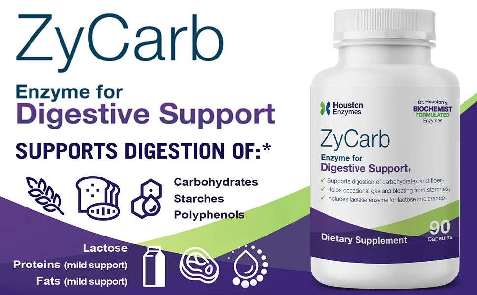 Houston Enzymes ZyCarb 120 Capsules - product information 4