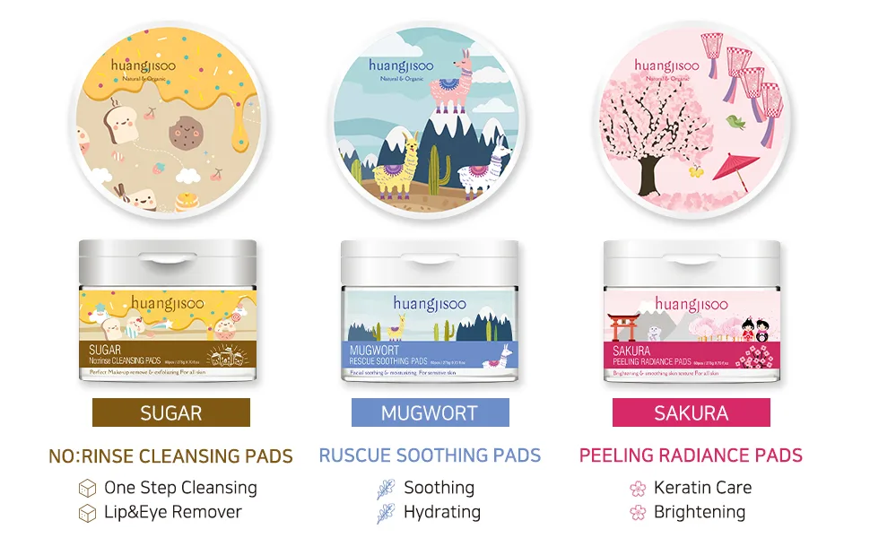 Huangjisoo Sakura Peeling Radiance Pads 60 Pads 7.76 fl oz (220 g) - pads