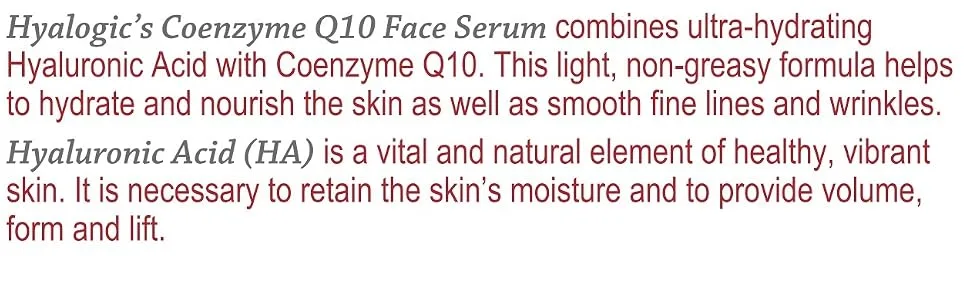 Hyalogic Episilk Coenzyme Q10 Face Serum 1 fl oz (30 ml) - hyalogic