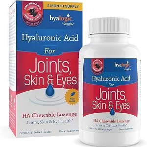 Hyalogic Hyaluronic Acid For Joints Skin & Eyes Mixed Berry Flavor 60 HA Chewable Lozenges - gummy