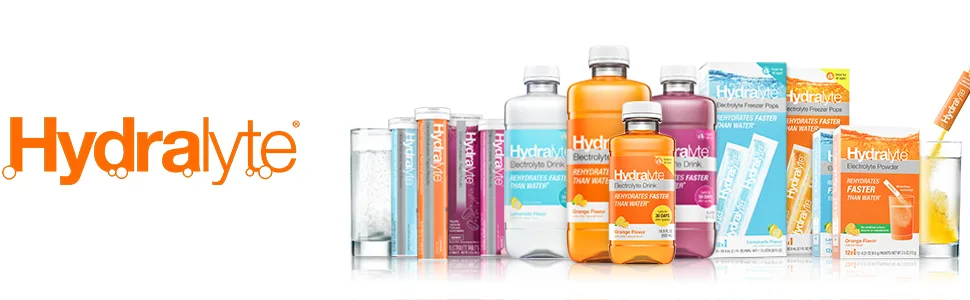 Hydralyte Effervescent Electrolyte Color Free Lemonade Flavor 20 Tablets 2.5 oz (70 g) - Hydralyte, hydration, electrolytes