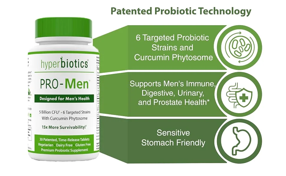 Hyperbiotics PRO-Men 5 Billion CFU 30 Time-Release Tablets - probiotic