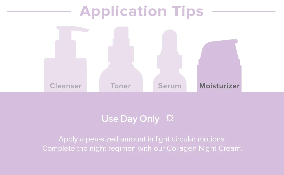 InstaNatural Collagen Day Cream 1.7 fl oz (50 ml) - application tips, moisturizer