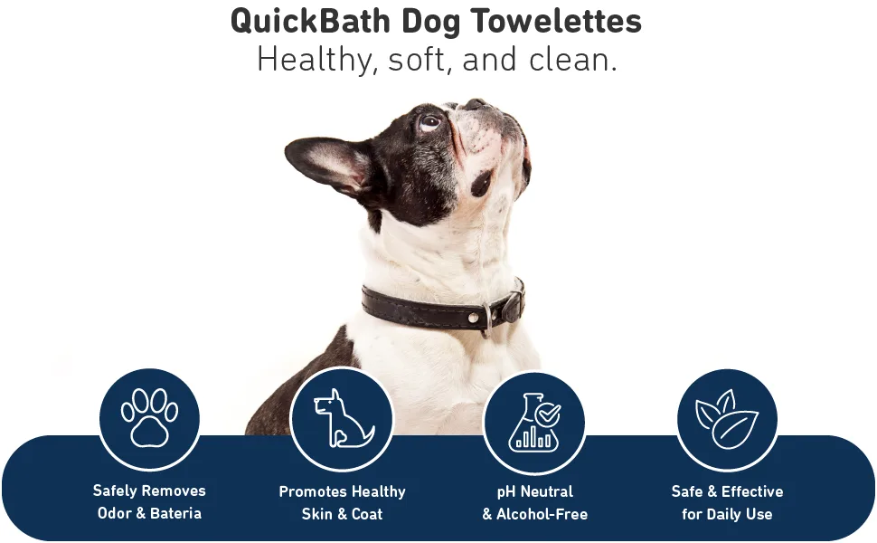 International Veterinary Sciences Quick Bath Skin Coat Cleaner & Conditioner Small Dog 10 Pack - Towelettes Soft Clean Bath