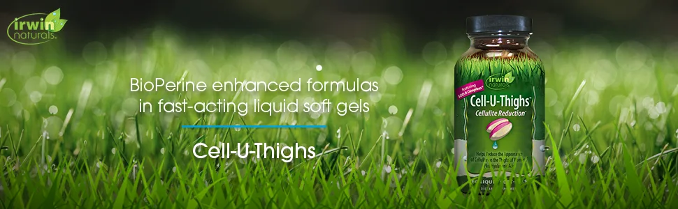 Irwin Naturals Cell-U-Thighs Cell Reduction 60 Liquid Soft-Gels - irwin naturals cellulite reduction thigh leg fat support supplement dermal skin dimple collagen