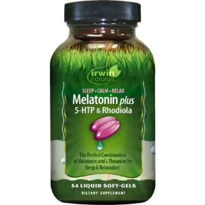 Irwin Naturals Melatonin Plus 5-HTP & Rhodiola 54 Liquid Soft-Gels - Melatonin plus 5-HTP and Rhodiola