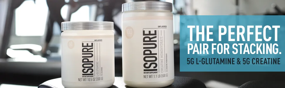 Isopure Creatine Monohydrate Unflavored 1.1 lb (500 g) - Isopure Creatine and Glutamine Banner