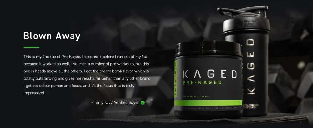 Kaged Muscle PRE-KAGED Premium Pre-Workout Berry Blast 1.34 lb (608 g) - Pre Kaged