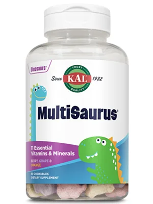 KAL Dinosaurs MultiSaurus Vitamins & Minerals Berry Grape & Orange 90 Chewables - KAL Kid