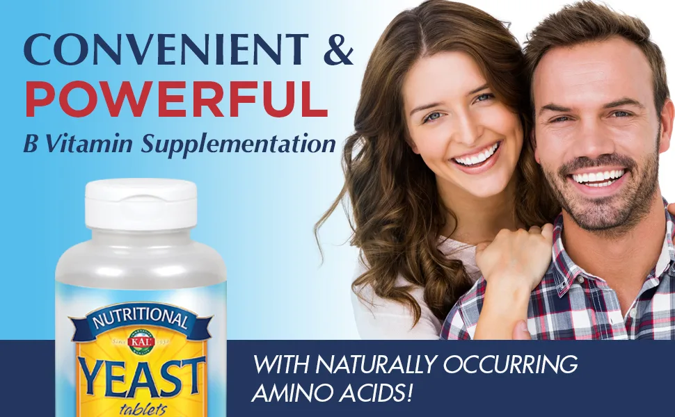 KAL Nutritional Yeast 500 Tablets - KAL Nutritional Yeast Tablets B Vitamins & Naturally Occurring Amino Acids Healthy Hair Skin 500ct