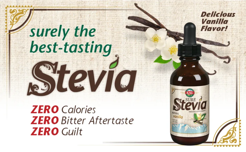 KAL Sure Stevia Natural Vanilla 1.8 fl oz (53.2 ml) - KAL Vanilla Sure Stevia Liquid Extract 1.8 oz Natural Flavor Low Glycemic Baking 354 Servings