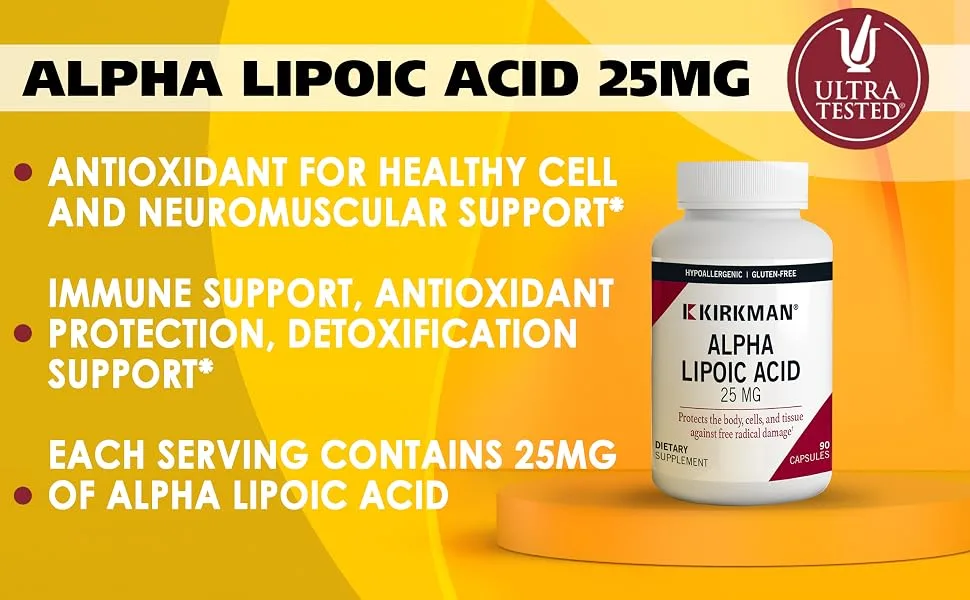 Kirkman Labs Alpha Lipoic Acid 25 mg 90 Capsules - product information 4