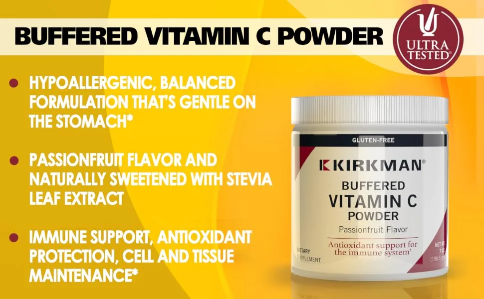 Kirkman Labs Buffered Vitamin C Powder Unflavored 7 oz (198.5 g) - product information 2