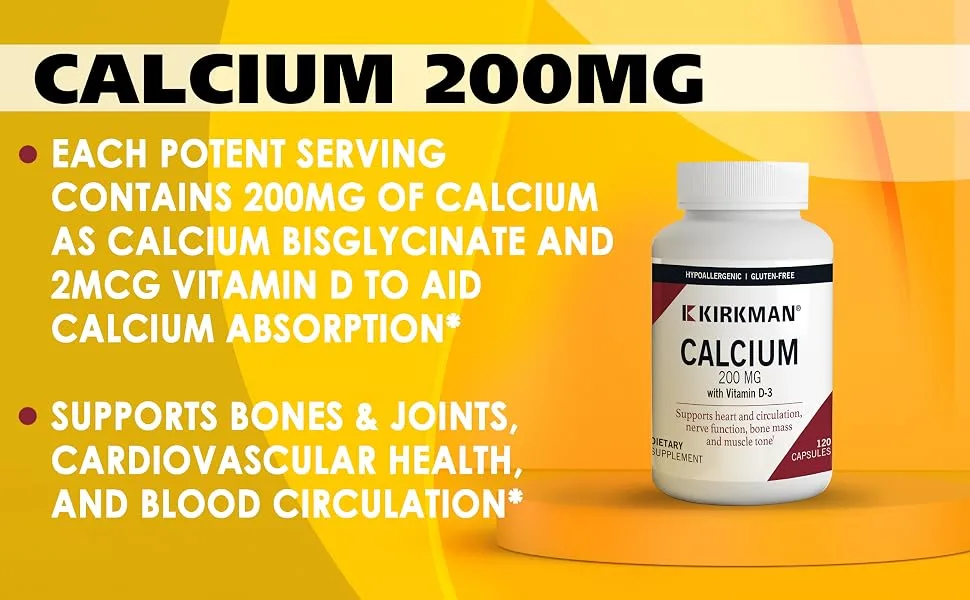 Kirkman Labs Calcium 200 mg 120 Capsules - Kirkman
