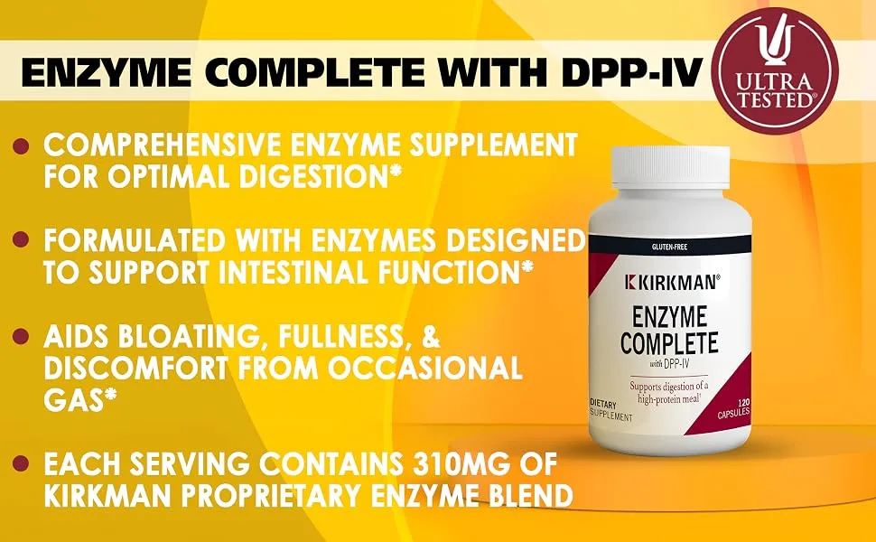 Kirkman Labs Enzyme Complete With DPP-IV 120 Capsules - Kirkman