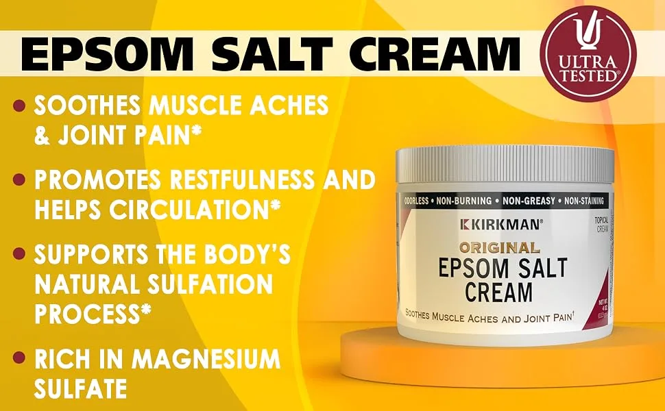 Kirkman Labs Epsom Salt Cream 4 oz (113 gm) - product information 2