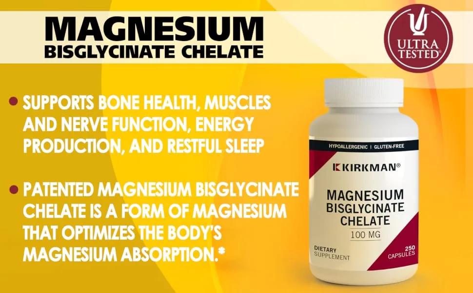 Kirkman Labs Magnesium Bisglycinate Chelate 250 Capsules - product information 4