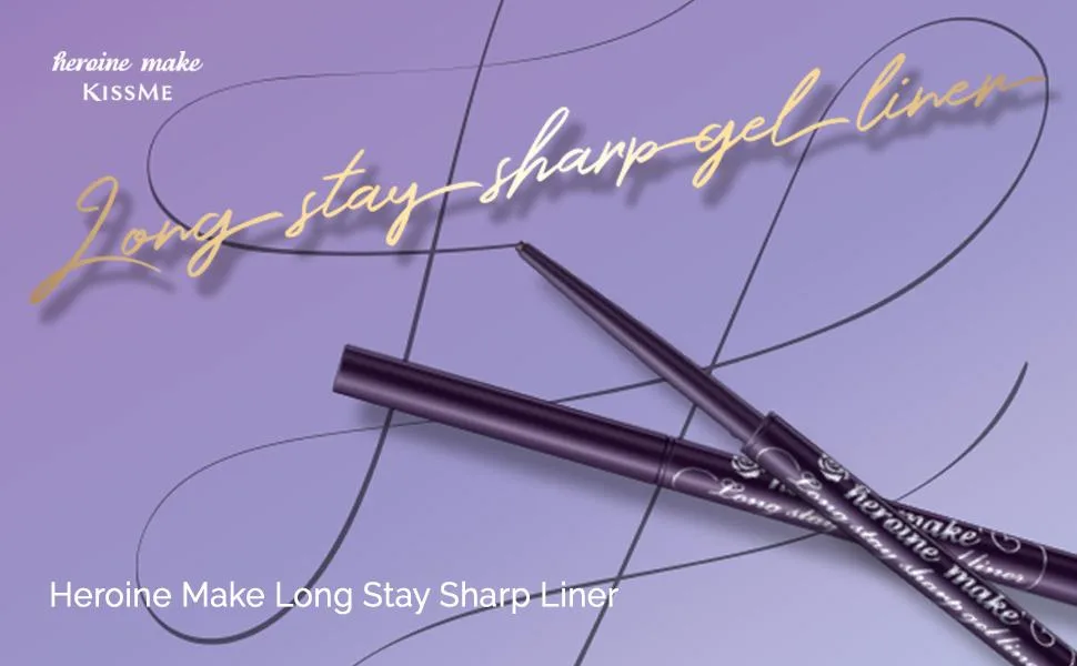 KissMe Heroine Make Long Stay Sharp Gel Liner Super Waterproof #02 Dark Brown 0.002 oz (0.07 g) - banner long stay