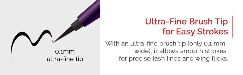 KissMe Heroine Make Smooth Liquid Eyeliner Super Keep Waterproof  #02 Bitter Brown 0.014 fl oz (0.4 ml) - ultra-fine brush tip for easy strokes