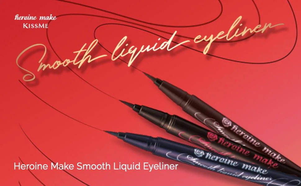 KissMe Heroine Make Smooth Liquid Eyeliner Super Keep Waterproof #03 Brown Black 0.014 fl oz (0.4 ml) - banner smooth liquid