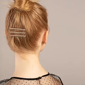 Kitsch Beaded Bobby Pins Black/Silver 3 Pieces - Rhinestone Decorative Bobby Pins, Hair Accessories for Women