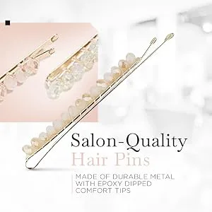 Kitsch Beaded Bobby Pins Blush/Mauve 3 Pieces - product information 4