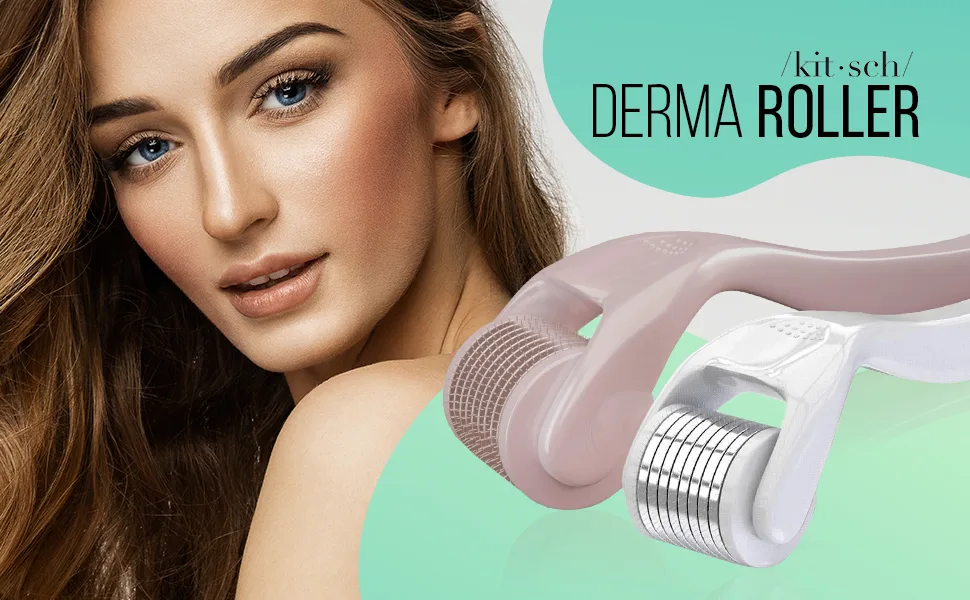 Kitsch Micro Derma Facial Roller White 1 Roller - Effortless, Elevated and Easy-to-Use Everyday Essentials