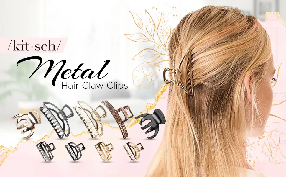 Kitsch Open Shape Claw Clip Gold 1 Piece - Effortless, Elevated and Easy-to-Use Everyday Essentials
