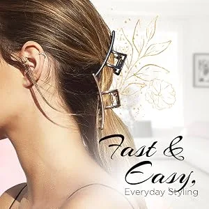 Kitsch Open Shape Claw Clip Gold 1 Piece - Quick Hairstyling