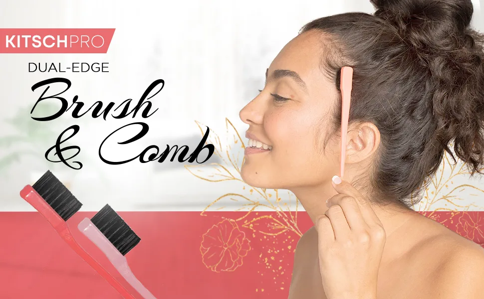 Kitsch Pro Dual Edge Brush & Comb 2 Count - Effortless, Elevated and Easy-to-Use Everyday Essentials