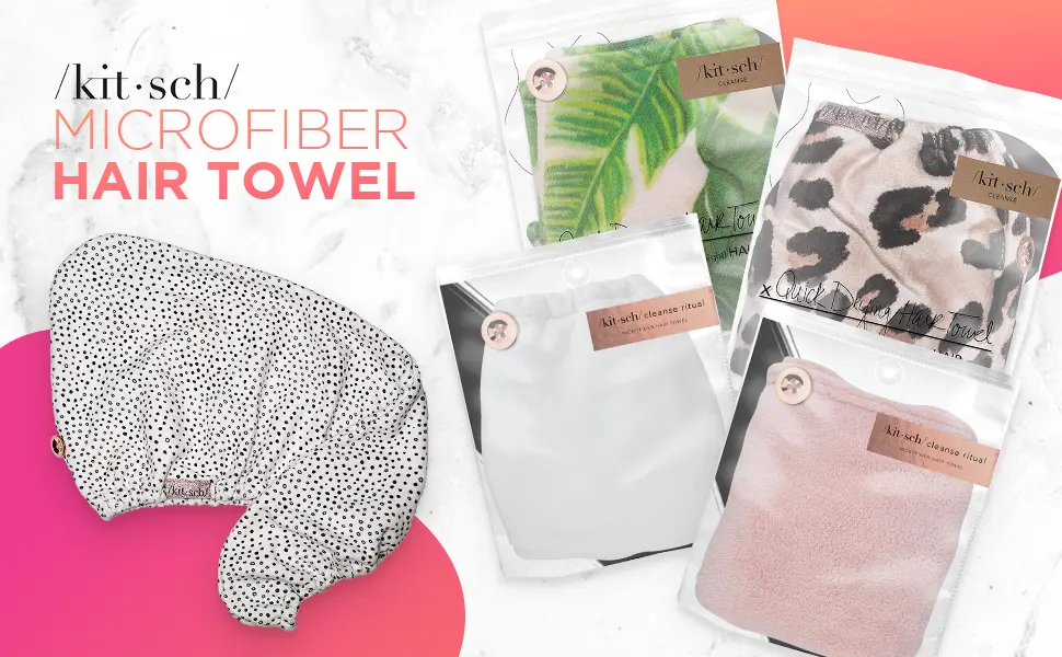 Kitsch Quick Drying Microfiber Hair Towel Leopard 1 Piece - Effortless, Elevated and Easy-to-Use Everyday Essentials
