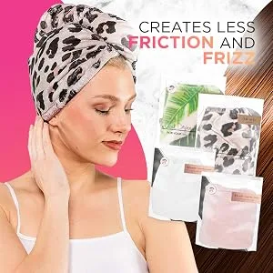Kitsch Quick Drying Microfiber Hair Towel Leopard 1 Piece - Prevents Hair Damage