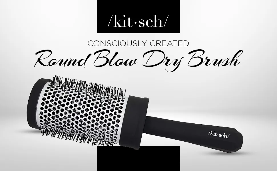 Kitsch Volume Ceramic Round Blow Dry Brush Black 1 Brush - Effortless, Elevated and Easy-to-Use Everyday Essentials