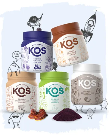 KOS Organic Plant Based Protein Chocolate Chip Mint 1.3 lb (590.7 g) - kos plant based superfoods acai beet root coconut milk spirulina wheatgrass ashwagandha reishi lions