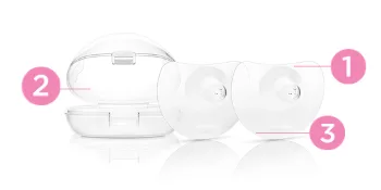 Lansinoh Contact Nipple Shields with Carrying Case 2 Pack Size 20 mm - nipple shield features
