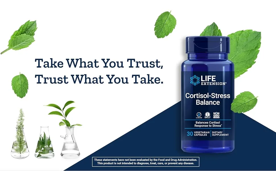 Life Extension Cortisol-Stress Balance 30 Vegetarian Capsules - life extension