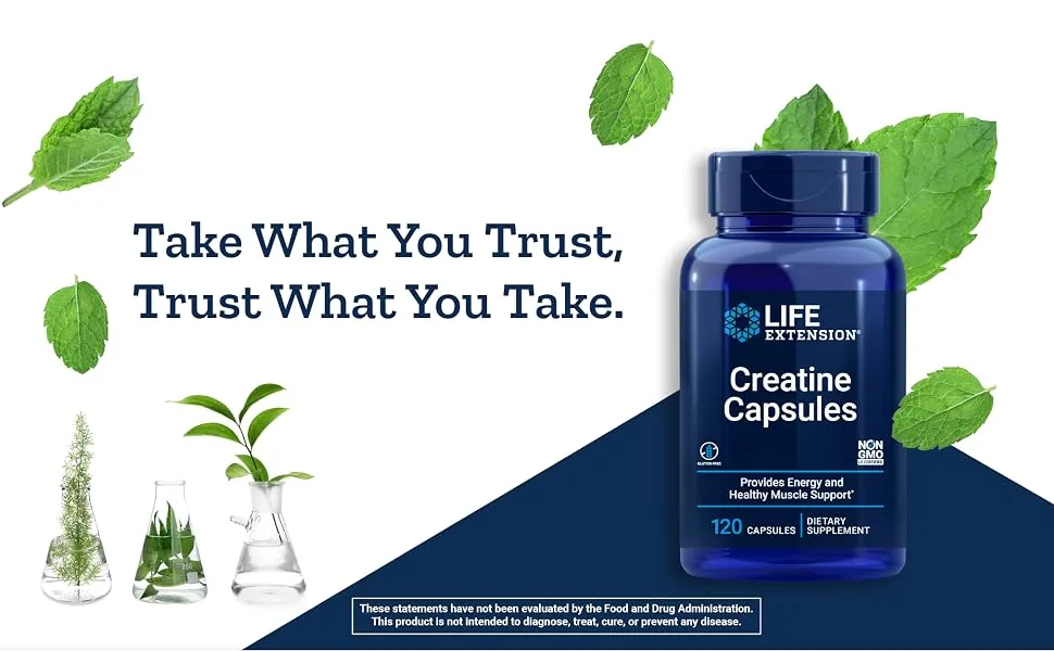 Life Extension Creatine Capsules 120 Capsules - life extension
