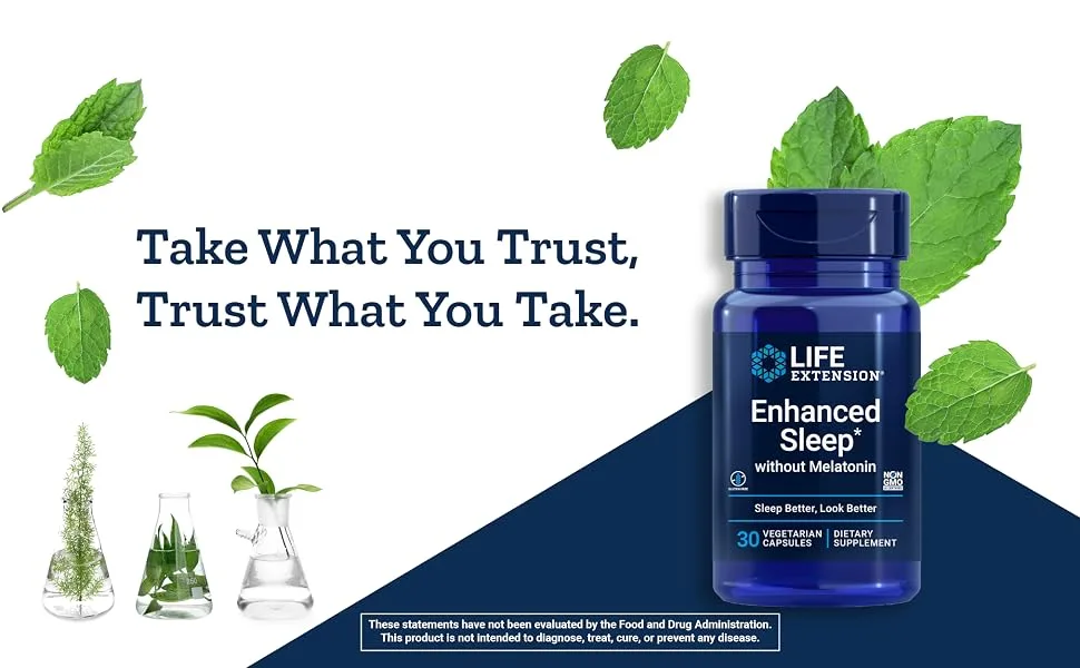 Life Extension Enhanced Sleep without Melatonin 30 Vegetarian Capsules - life extension
