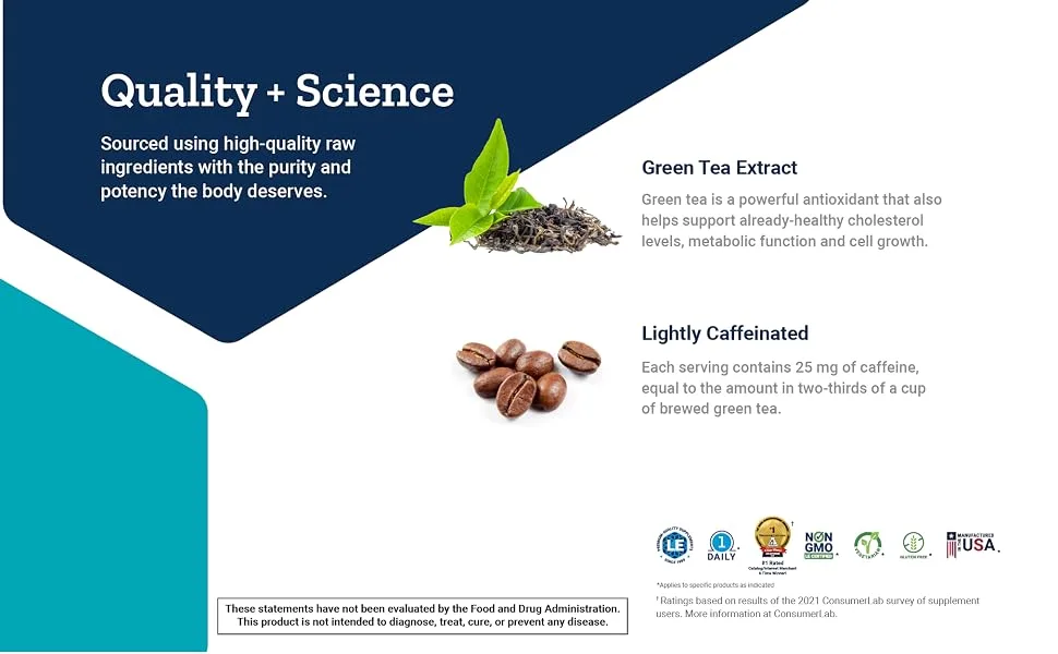 Life Extension Mega Green Tea Extract Lightly Caffeinated 100 Vegetarian Capsules - life extension