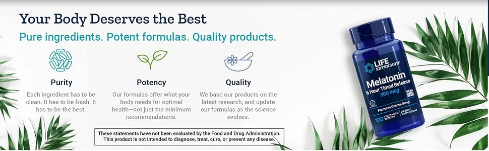 Life Extension Melatonin 6 Hour Timed Release 300 mcg 100 Vegetarian Tablets - life extension