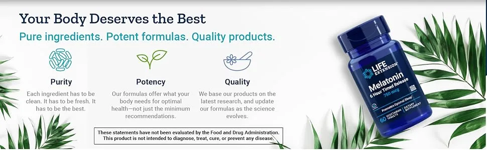 Life Extension Melatonin 6 Hour Timed Release 750 mcg 60 Vegetarian Tablets - life extension