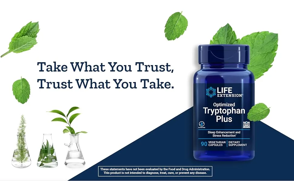Life Extension Optimized Tryptophan Plus 90 Vegetarian Capsules - life extension
